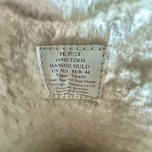 Olukai Hamani Hulu Men’s Size 11 Slippers Green Slip On Shoes Wool Warm Comfort - Picture 6 of 8